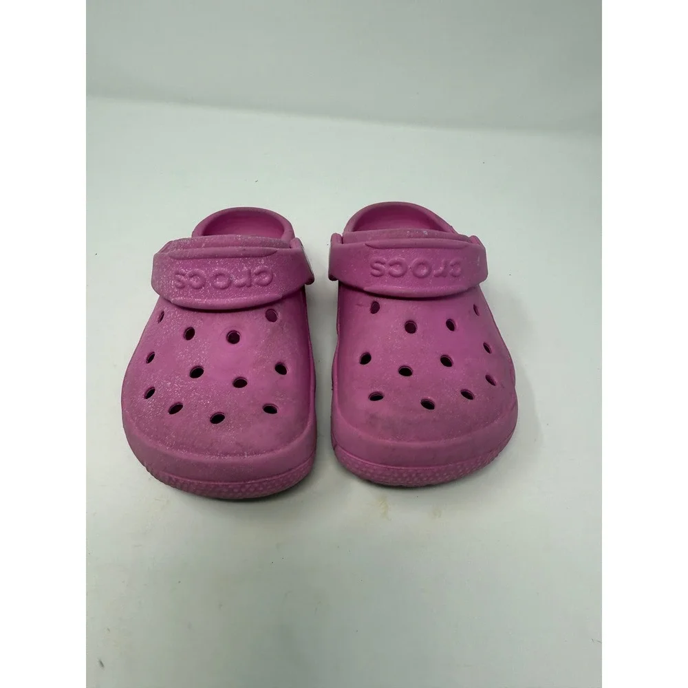 Crocs Kids Clogs Size 8 Pink Classic Slip On Comfort Casual Shoes‎